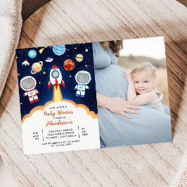 Astronaut Planet Raket Buitenruimte Baby shower Kaart