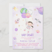 Astronaut Planet Raket Buitenruimte Baby shower Kaart (Voorkant)
