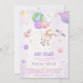 Astronaut Planet Raket Buitenruimte Baby shower Kaart (Voorkant)