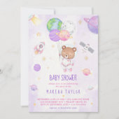 Astronaut Planet Raket Buitenruimte Baby shower Kaart (Voorkant)
