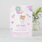 Astronaut Planet Raket Buitenruimte Baby shower Kaart (Staand voorkant)