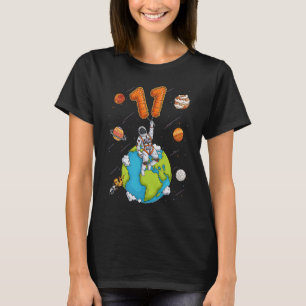 Astronaut Planet Space 11 Elf jaar oude 11e bi T-shirt