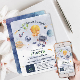 Astronaut Planet Space Party Kinderen Verjaardag Kaart