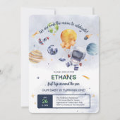 Astronaut Planet Space Party Kinderen Verjaardag Kaart (Voorkant)