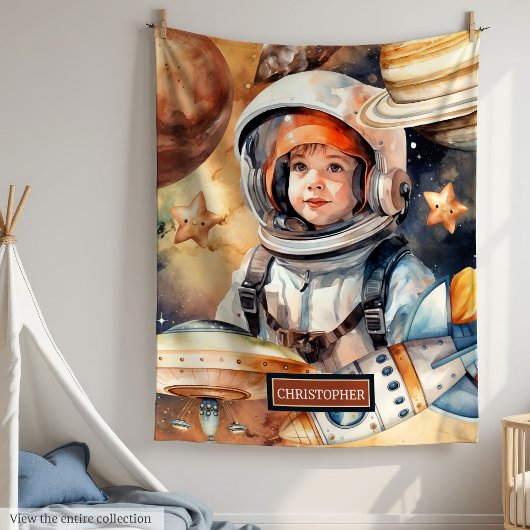 Astronaut & Planeten Naam Deken – Gift voor Jongen
