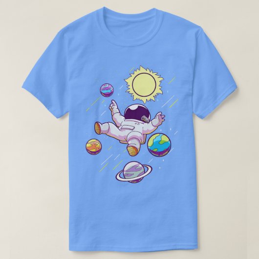 Astronaut Planeten Ruimte Galaxy T-shirt (Design voorkant)
