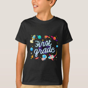 Astronaut Planeten Ruimte Terug naar School Eerste T-shirt