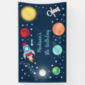 Astronaut planeten voor ruimtevaartraketten Birthd Spandoek (Verticaal)