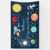 Astronaut planeten voor ruimtevaartraketten Birthd Spandoek (Verticaal)
