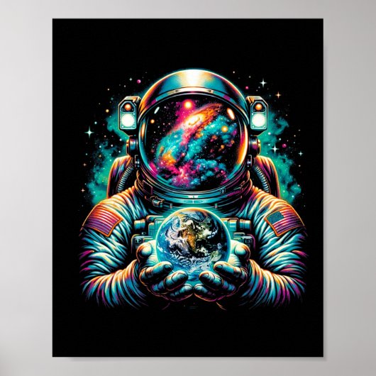 Astronaut Planets Astronaut Science Space Cosmic E Poster (Voorkant)
