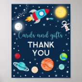 Astronaut Planets Buitenspatie Birthday Gifts Sign Poster (Voorkant)