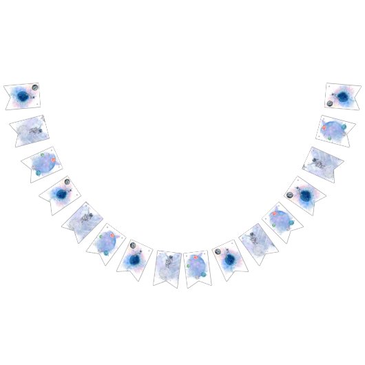 Astronaut & Planets Happy Birthday bundelbanner Vlaggetjes (Alle)