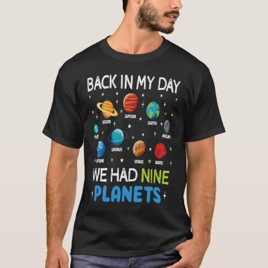 Astronaut Planets Solar System Dwarf Space Astron T-shirt (Voorkant)