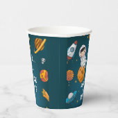 Astronaut Planets Space Blue Galaxy Birthday Papieren Bekers (Rechts)