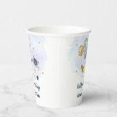 Astronaut Planets Space Blue Gold Birthday Papieren Bekers (Rechts)