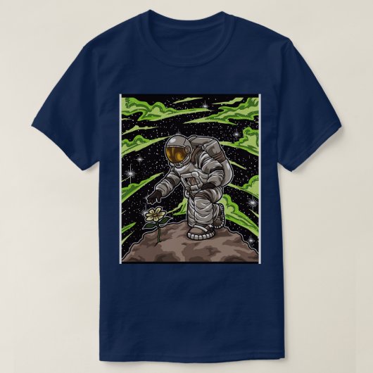 Astronaut Plant een ruimtevlucht T-shirt (Design voorkant)