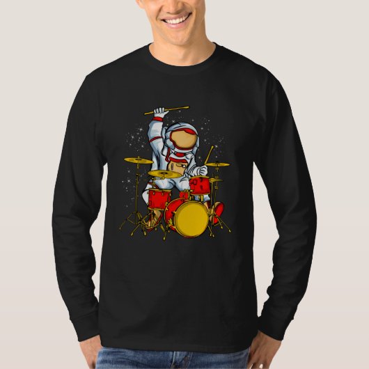 Astronaut Plays Drummer Galaxy Space Children T-shirt (Voorkant)