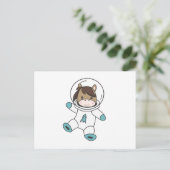 Astronaut Ponny Planet Earth Briefkaart (Staand voorkant)