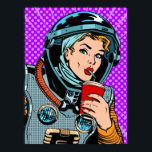 Astronaut Pop Art Girl Hipster Poster<br><div class="desc">Astronaut Pop Art Girl Hipster</div>
