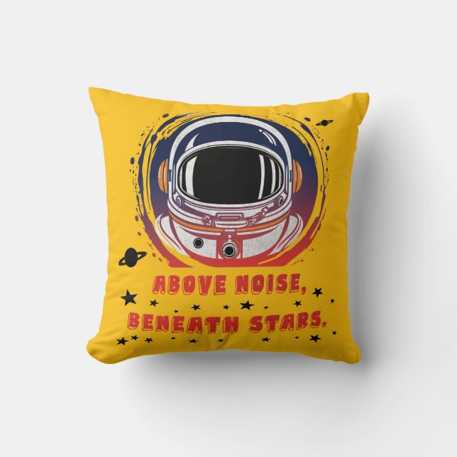 Astronaut Portrait – Cosmic Space Throw Pillow Kussen (Voorkant)