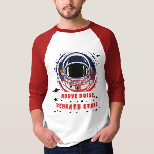 Astronaut Portrait Sleeve Raglan T-Shirt (Voorkant)