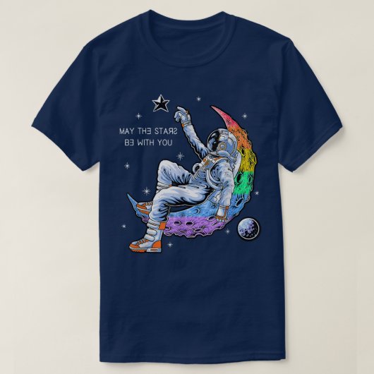 Astronaut Pride Space Man On The Moon LGBT+  T-shirt (Design voorkant)