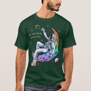 Astronaut Pride Space Man op de maan Stars LGBT+ T-shirt