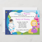 Astronaut Princess Kids Verjaardag Uitnodiging (Voorkant)