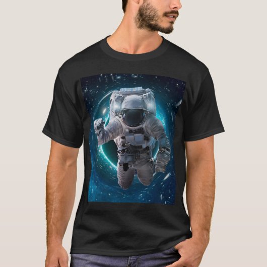 Astronaut probeert zwarte heup T-shirt te ontsnapp (Voorkant)