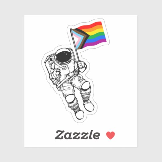 Astronaut Progress Pride Vlag Sticker (Vel)