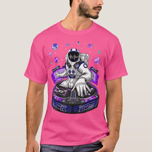 Astronaut Psychedelic House Music DJ Psytrance Tec T-shirt (Voorkant)