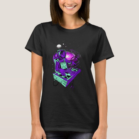 Astronaut Psychedelic Music Dj Mixer Psytrance Tec T-shirt (Voorkant)
