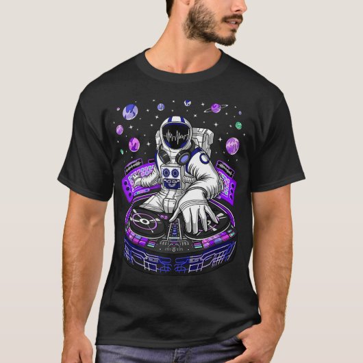 Astronaut Psychedelic Music DJ Psytrance Techno ED T-shirt (Voorkant)