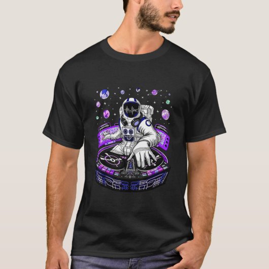 Astronaut Psychedelic Music DJ T-shirt (Voorkant)