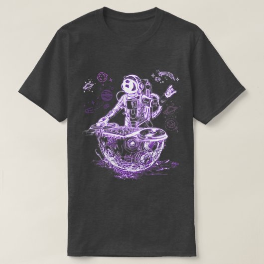 Astronaut Psychedelic Music DJ Techno EDM Festival T-shirt (Design voorkant)