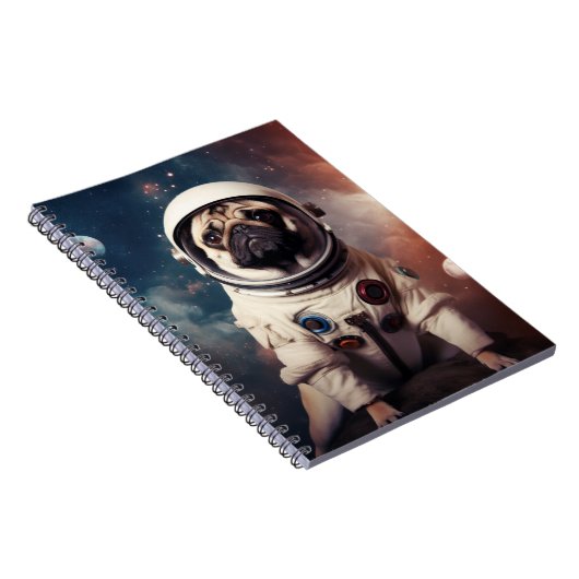 Astronaut PUG Kinder School Notitieboek (Rechterzijde)