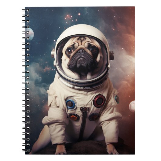 Astronaut PUG Kinder School Notitieboek (Voorkant)