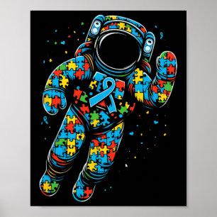 Astronaut Puzzel Autisme Bewustzijn Autistische Vr Poster