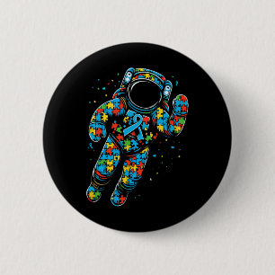 Astronaut Puzzel Autisme Bewustzijn Autistische Vr Ronde Button 5,7 Cm