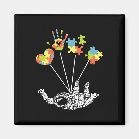 Astronaut Puzzle Autism Awareness Giften for Autis Magneet (Voorkant)