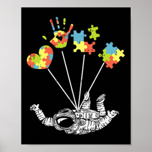 Astronaut Puzzle Autism Awareness Giften for Autis Poster