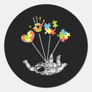 Astronaut Puzzle Autism Awareness Giften for Autis Ronde Sticker
