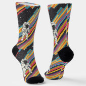 Astronaut Rainbow Sokken - Space Explorer Design (Gebogen)