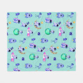 Astronaut raket aarde ruimte fleece deken (Voorkant (Horizontaal))