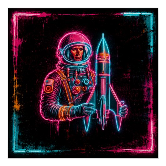 Astronaut Raket Man Perfect Poster (Voorkant)