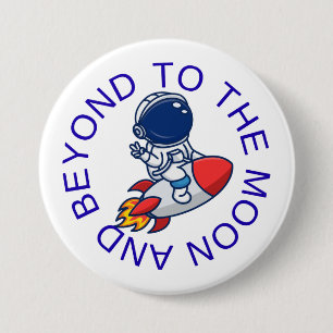 Astronaut Raket Ruimte Avontuur Ontwerp Ronde Button 7,6 Cm