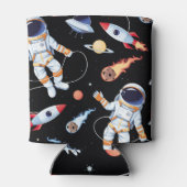 Astronaut raket: ruimte naadloos patroon blikjeskoeler (Achterkant)