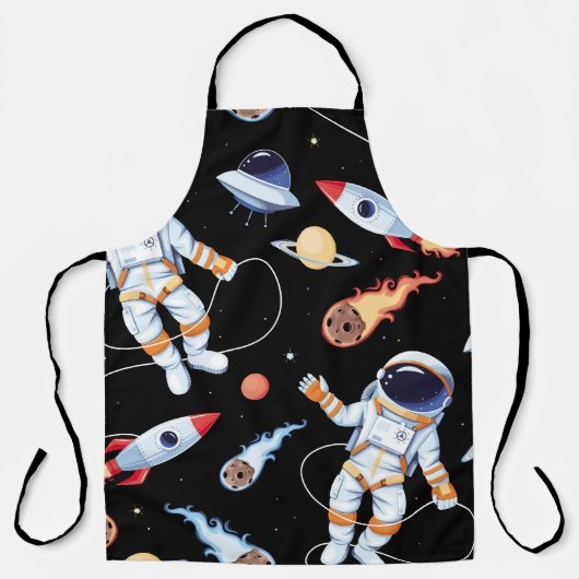 Astronaut raket: ruimte naadloos patroon schort (Voorkant)
