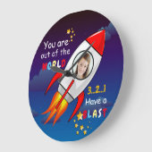 Astronaut raket ruimte op maat foto grote klok (Hoek)