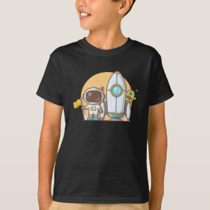 Astronaut Raket Schip Alien T-Shirt